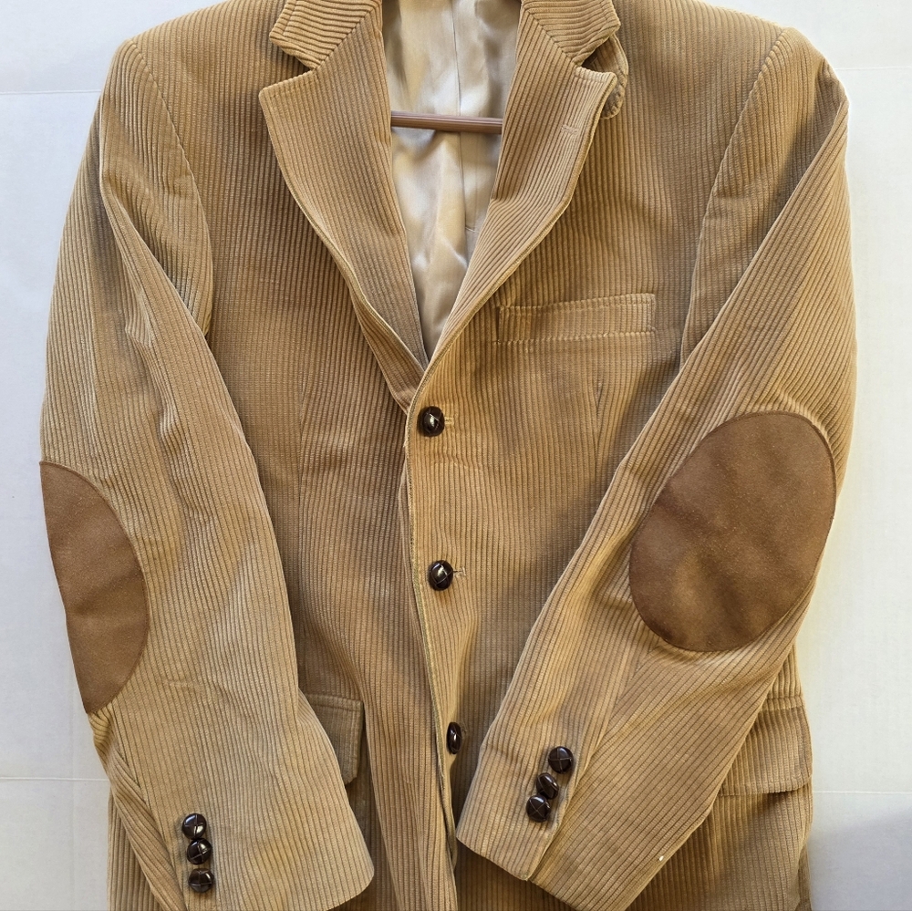 VTG Orvis Corduroy Tan Sport Coat Blazer 38R USA Elbow Patches Heritage Academia - Picture 9 of 16